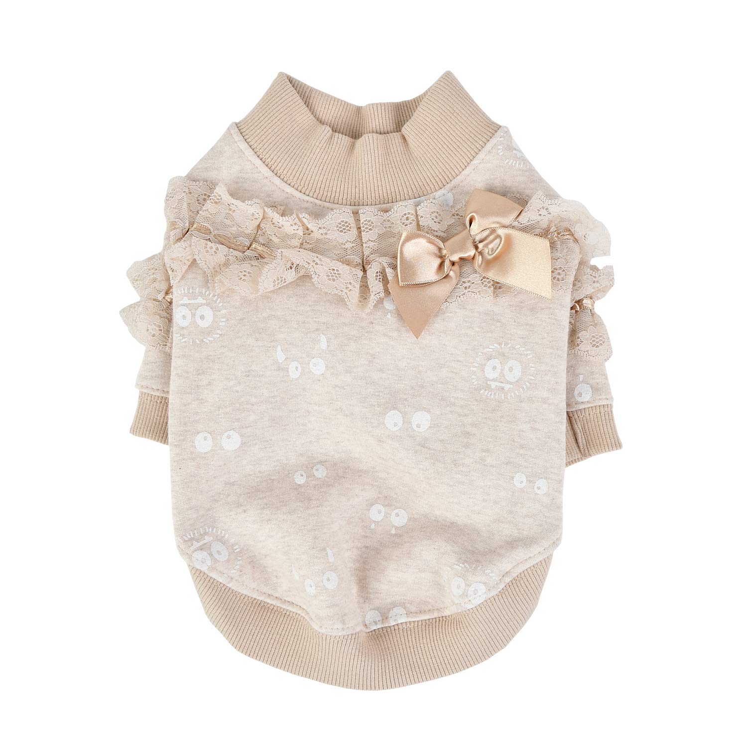 Pinkaholic NATD-TS7575-OT-L ADELE OATMEAL L Dog Tip Cardigan Shirt