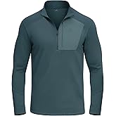 Pioneer Camp Men’s Grid Fleece 1/4 Zip Pullover Jacket Lightweight Casual Winter Warm Thermal Sweatshirt with Chest Pocket