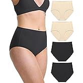 Neione Women's Cotton Underwear High-Waisted Seamless Panties Postpartum Briefs for Ladies Full Coverage Breathable