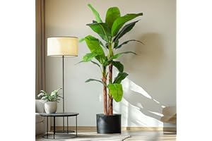 Erimda 7.2FT Artificial Banana Tree Tall Fake Banana Leaf Plant Faux Banana Silk Tree Faux Banana Leaves for Home Swimming Pool Indoor Outdoor Patio Tropical Decor