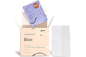 CorneaCare Rise: Eyelid Wipes | Eye Wipes for Dry Eyes | Eyelid Wipe with Tea Tree Oil & Hyaluronic Acid | Travel Ready | 30 Count