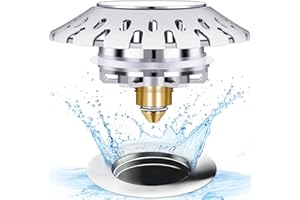 AUPHTIR Universal Bathtub Stopper Tub Drain with Hair Catcher,2 in 1 Pop Up Bath Tub Drain Plug and Cover | Anti-Clog Bathtub Drain Cover | Drain Filter Jugs for US Standard 1.40"-1.80" Drain Hole