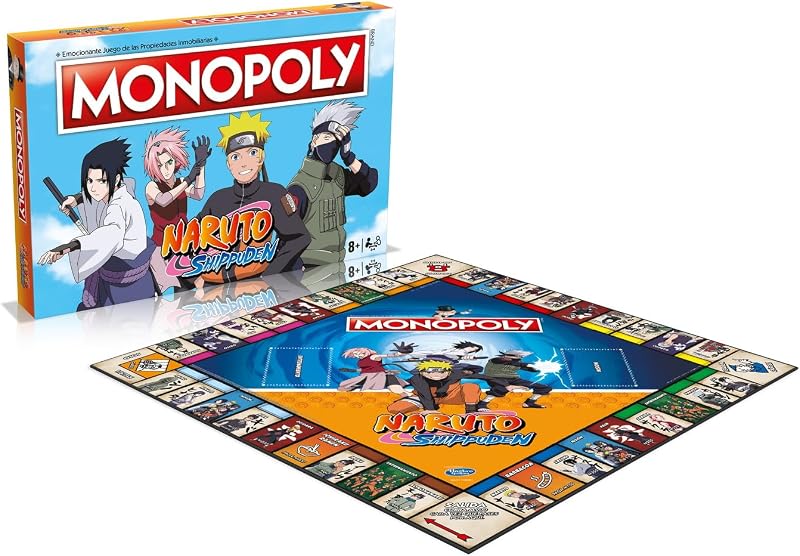 Jogos de tabuleiro MONOPOLY - Edição Naruto: 2-6 jogadores, jogos infantis e adultos, presente perfeito, ideal para noites de jogos, a partir de 8+ anos
