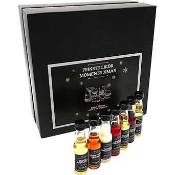 Hallingers Likör-Adventskalender 24 premium Brände & Liköre (480ml) - Feinste Likör-Momente xMas (Genusswürfel) - zu Weihnach