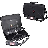 FBLFOBELI Hard Carrying Case for 14.1-17.5 inch Portable DVD Player with 24 DVD Storage Pockets, Such as BOIFUN/DBPOWER/YOTON/POFOTO DVD Player, EVA Hard Shell Travel Laptop Sleeve Bag, Case Only