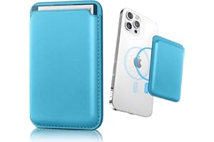 Crymow for Magsafe Wallet,Magnetic Wallet Card Holder,Ultra-Thin Magnetic Phone Wallet,Magnetic Magsafe Wallet for Apple iPhone 15/14/13/12 Pro/Max/Plus/Mini-Vegan Leather-Blue
