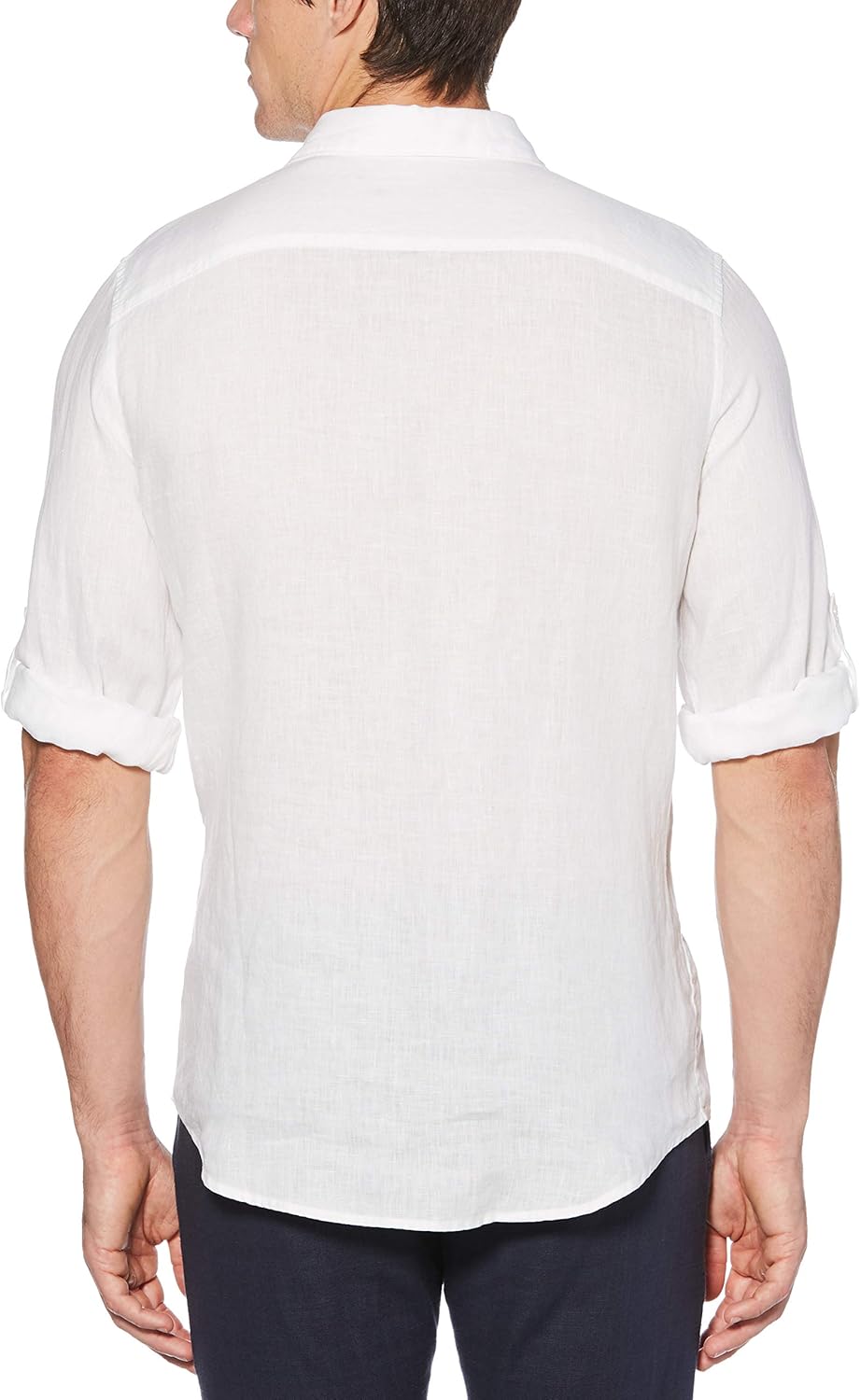 Perry Ellis Men's Long Sleeve Solid Linen Button-up Chambray Shirt at  Men’s Clothing store