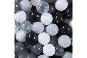 STARBOLO Ball Pit Balls for Toddlers - 100pcs Colors Black, White, Gray, Light Gray, Transparent, Crush Proof Play Tent Pool Playhouse Party Decoration, 2.2inches