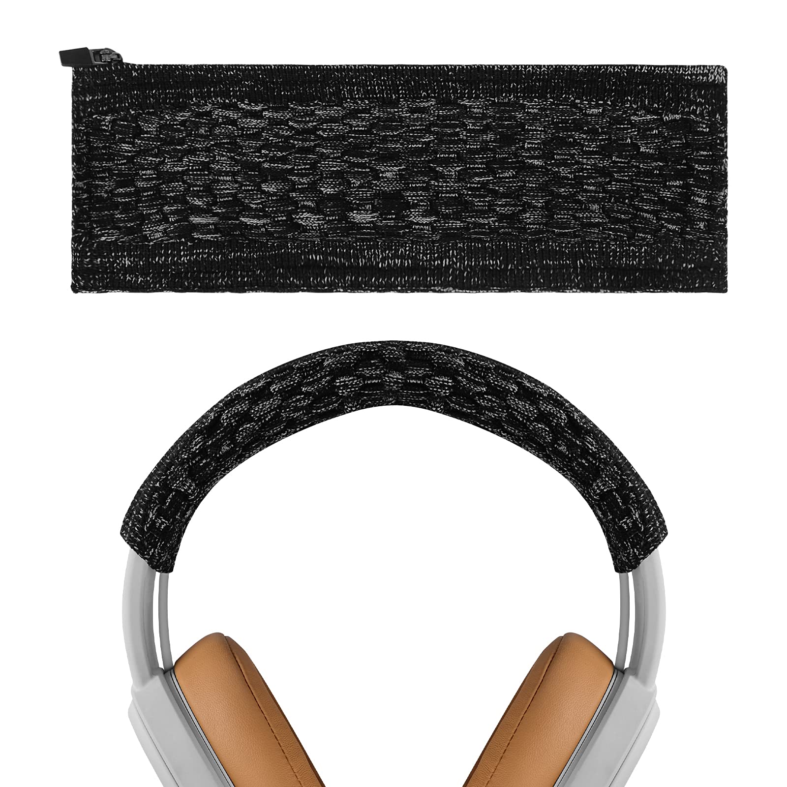 Geekria Knit Fabric Headband Cover Compatible with SONY WH-1000XM5/ WH-1000XM4/ WH-1000XM3, Skullcandy Hesh3, Hesh2 Headphones, Replacement Repair Part, Easy DIY Installation (Black)