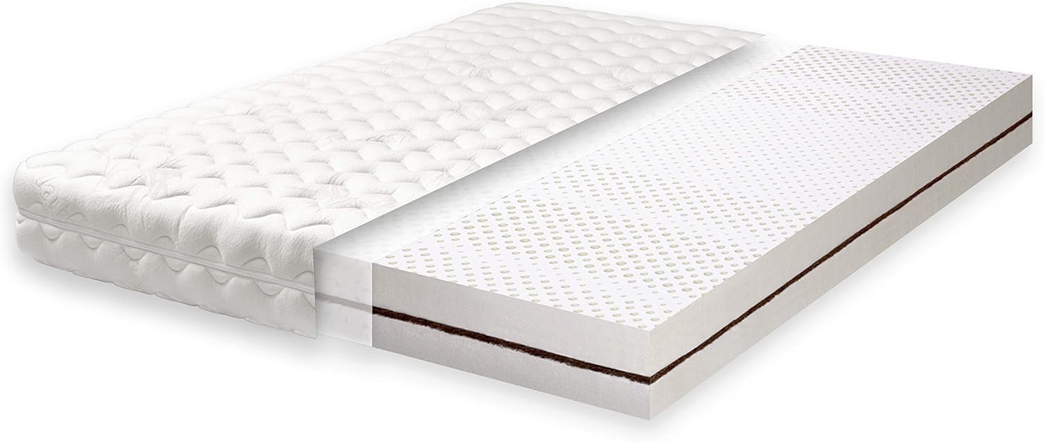MARPUR 7 ZONEN pocketveringmatras Salsa 200 x 200 cm, dubbelzijdig matras hardheid H3, hoogte ca. 18 cm, kleur: wit, incl. overtrek