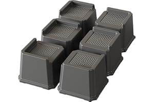 Lutown-Teen 6 Pack Bed Risers, 3 Inch Furniture Risers, Heavy Duty L-Shaped Bed Lifter for Table, Couch, Desk, Sofa, Chair, D
