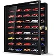 TJ.MOREE Model Car Display Case 1/64 Scale Diecast Wall-Mounted for Mini Toys and Small Wheels, Black
