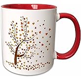 3dRose mug_62989_5 "Fall Tree with Leaves" Two Tone Red Mug, 11 oz, Multicolor