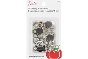 Dritz Heavy Duty Snaps Size 24-5/8"-7 Ct. Sz 7, Gunmetal