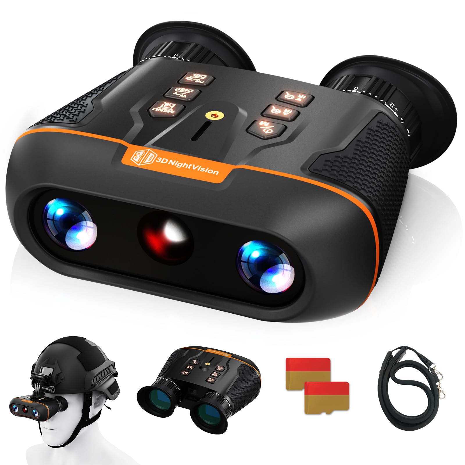 GOWWPUN Night Vision Goggles Head Mounted 3D VR Night Vision Binoculars Wide FOV 58° with 3600mAh Rechargeable Battery,Save Photo Video,8X Digital Zoom for Camping