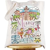 G2TUP Miami Travel Tote - Florida Landmarks Shoulder Bag, City Merchandise Souvenir Gift