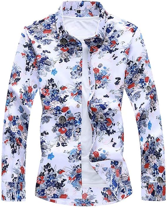 Amazon Tenflow カジュアルシャツ 花柄 メンズ シャツ 長袖 大きいサイズ アロハシャツ 男性 長袖シャツ リゾート 四季汎用 Qt4025 1265 シャツ 通販