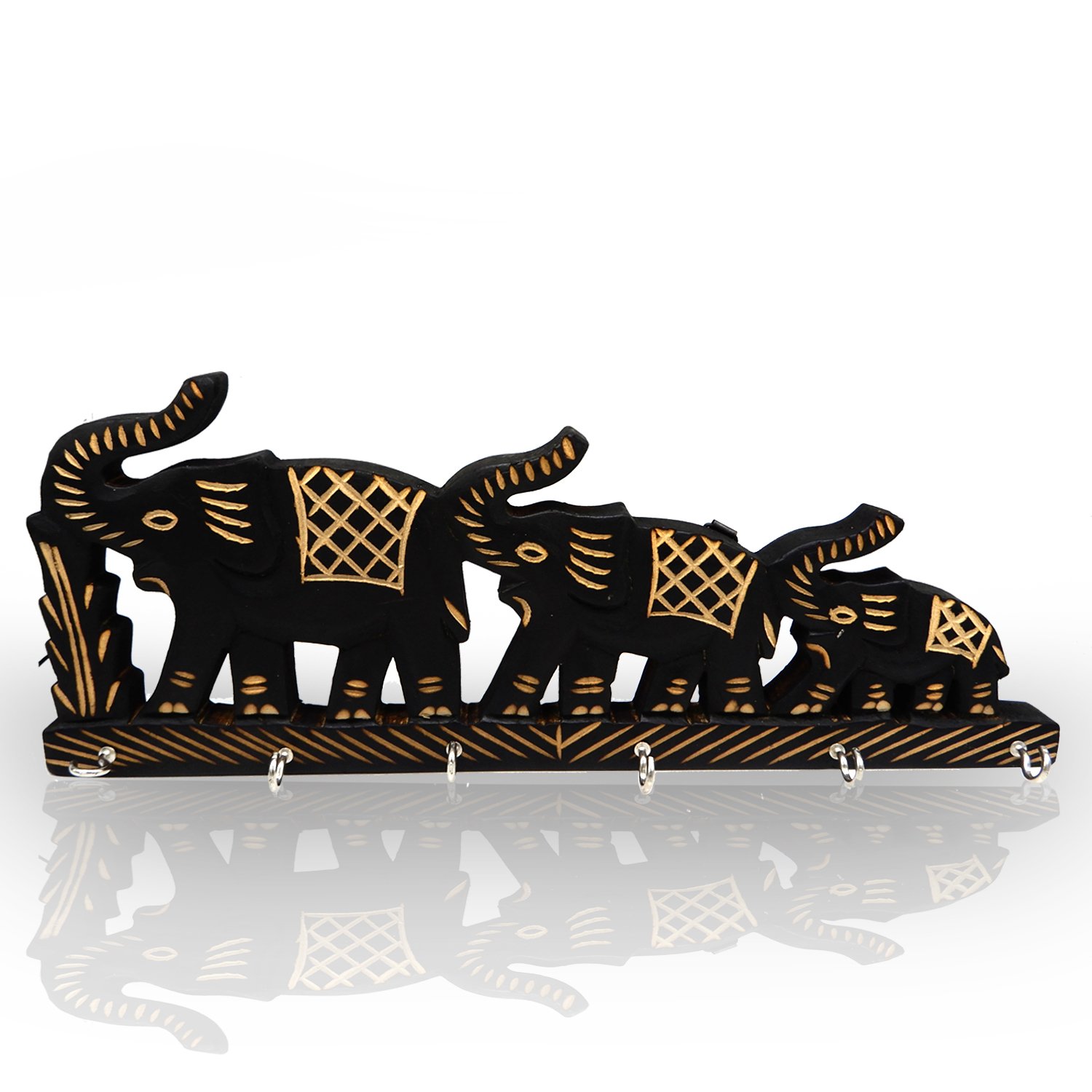 WhopperIndia Wooden Key Holder for Wall - A Unique Wood Wall Mount and Decorative Key Storage Organizer with 6 Key Hooks