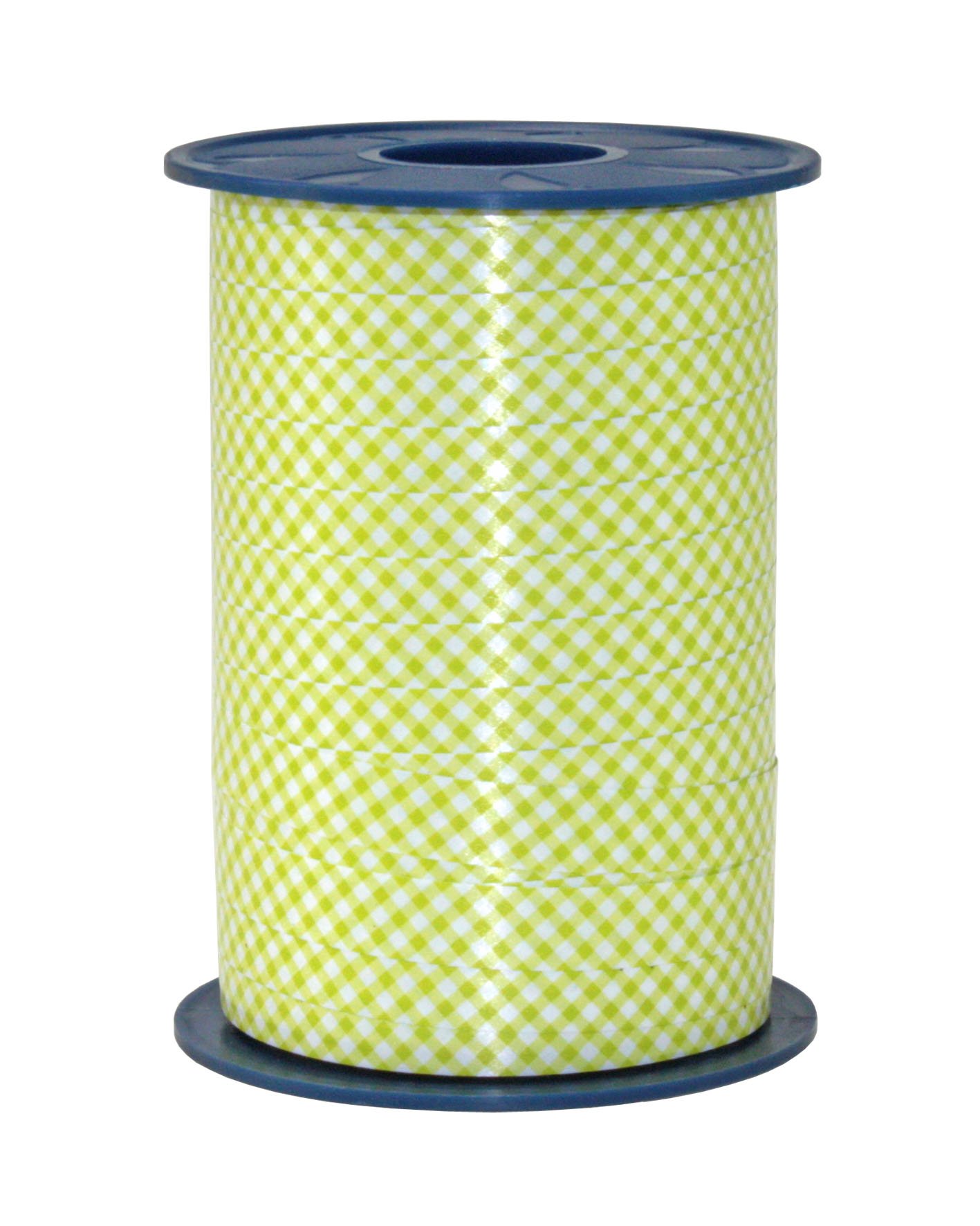 C.E. Pattberg Präsent - Checked Curling Ribbon Lime Green 10 mm width, 250 m length