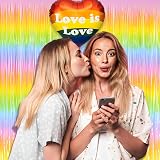 GREATRIL Pastel Rainbow Foil Fringe Curtain 2 Pack 3.2ft x 8.2ft Backdrop view 4