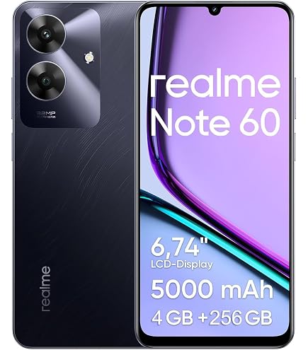 Realme Note 70 Smartphone 4GB RAM 256GB ROM Tela de 6.74