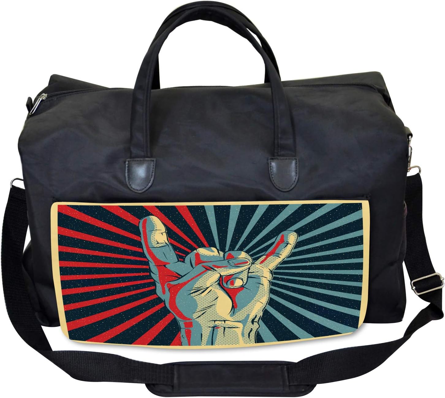 Luggage Rock n Roll Hand Sign Ambesonne Colorful Gym Bag ...