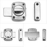 QWORK Stainless Steel Rotate Bolt Latch Lock for Gate Bathroom Door Silver view 3