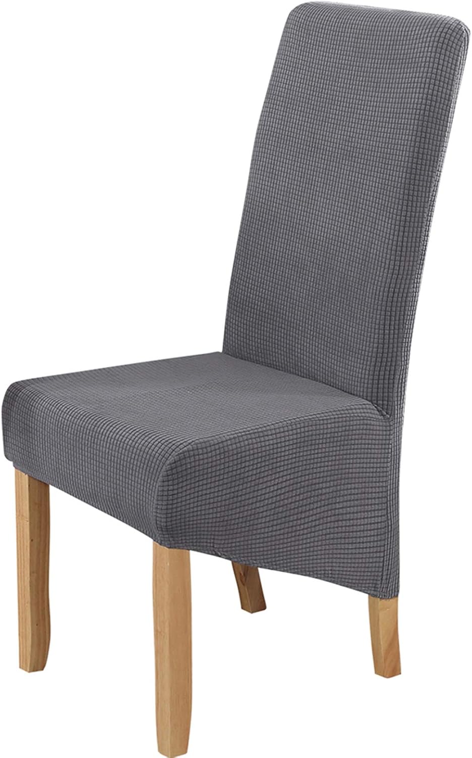 Polar Fleece Large Size Dining Chair Covers Set of 4,Dining Room Chair Slipcovers,Stretch Removable Washable High Back Chair Covers for Dining Room,Hotel,Kitchen,Banquet,Home(Silver Grey,Pack of 4)