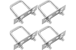 CDOKY Square U-Bolt, Stainless Steel Square Bend U Bolts with Nuts and Frame Plate for Automobiles Trailer, Ski Boat, or Sailboat Trailer (0.98" W x 1.97 L", M6*25 * 50)