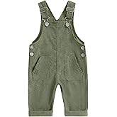 Owl's-Yard Baby Boys Suspender Jumpsuit Loose Fit Solid Color Trousers With Pockets,Toddler Cute Adjustable Buckle Outfit