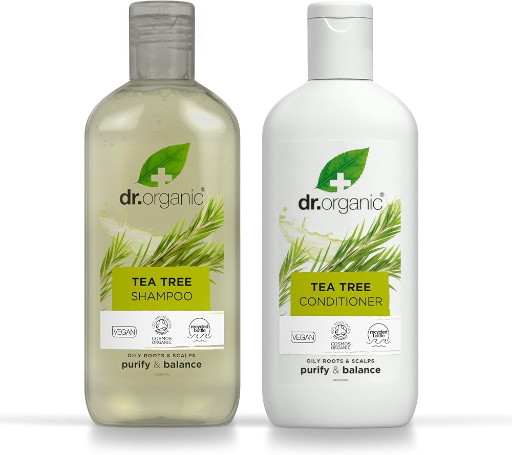 Dr Organic Tea Tree Shampoo & Conditioner Set 265ml Travel Bag