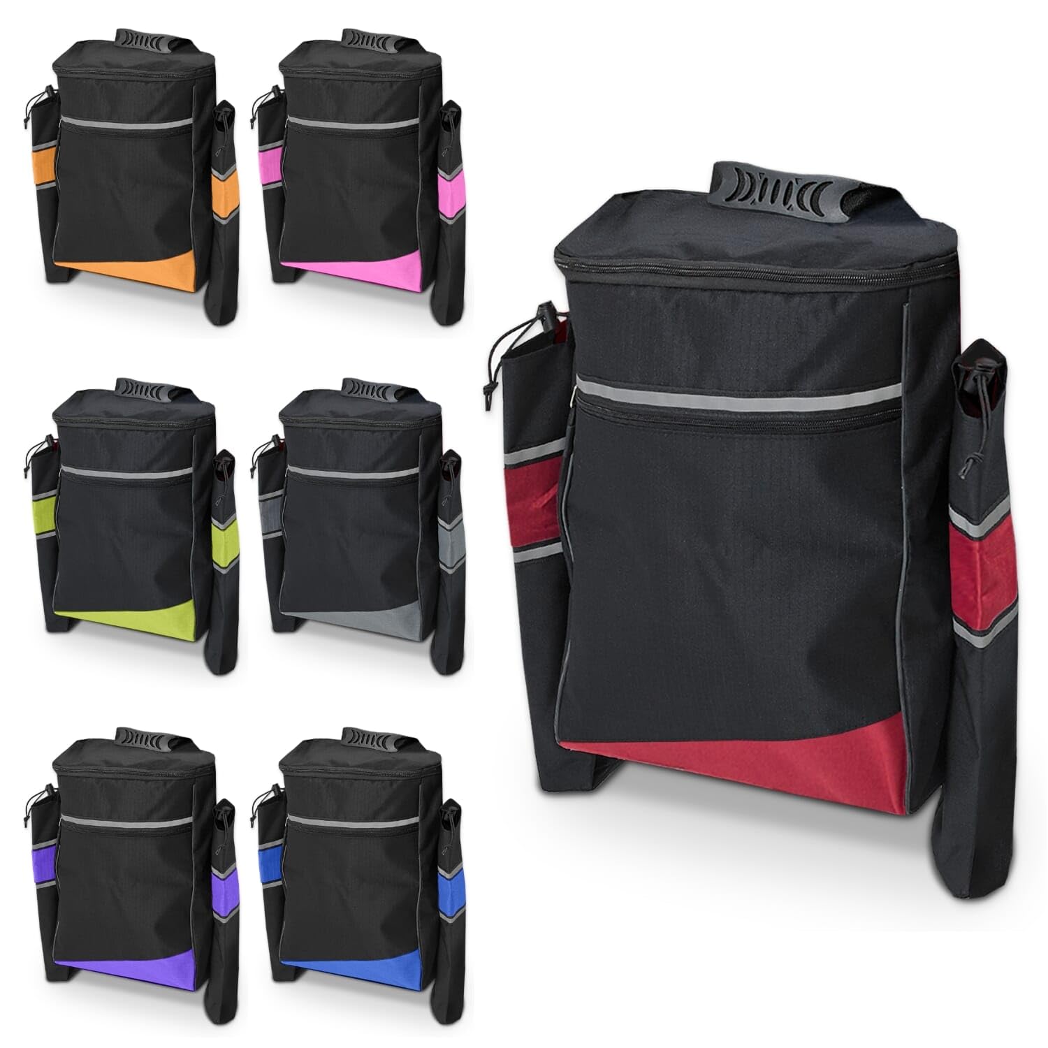 Biscay Mobility Crutch Bag - Red | Mobility Scooter Bags Wheelchair Bag Mobility Scooter Walking Stick Holder Wheelchair & Mobility Scooter Bags & Baskets Mobility Scooter Accessories