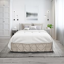 Nestl Linen Bed Skirt Queen Size, Pinch Pleat Queen