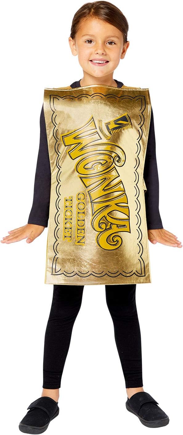 Amscan 9908992 Childs Official Warner Bros. Licensed Willy Wonka Golden  Ticket Tabard Fancy Dress Chocolate Factory Costume (3-7 years) - BigaMart