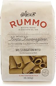 Rummo Italian Pasta Mezzi Rigatoni No.51, Always Al Dente