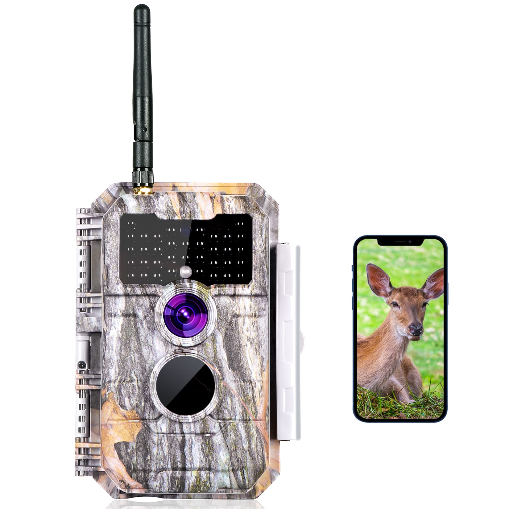 BLAZEVIDEO Wildlife Camera WiFi 24MP 1296P,Trail Camera With Night Vision Motion Activated, No Glow 940nm IR LEDs,IP66 Waterproof Garden Camera Trap for Wildlife Monitoring & Home Security