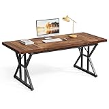 LITTLE TREE 70.8-Inch Office Desk, Wooden Executive