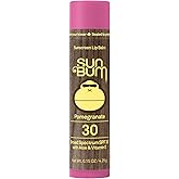 Sun Bum SPF 30 Sunscreen Pomegranate Lip Balm - Moisturizing Aloe Vera and Vitamin E - Vegan and Cruelty Free - Broad Spectru