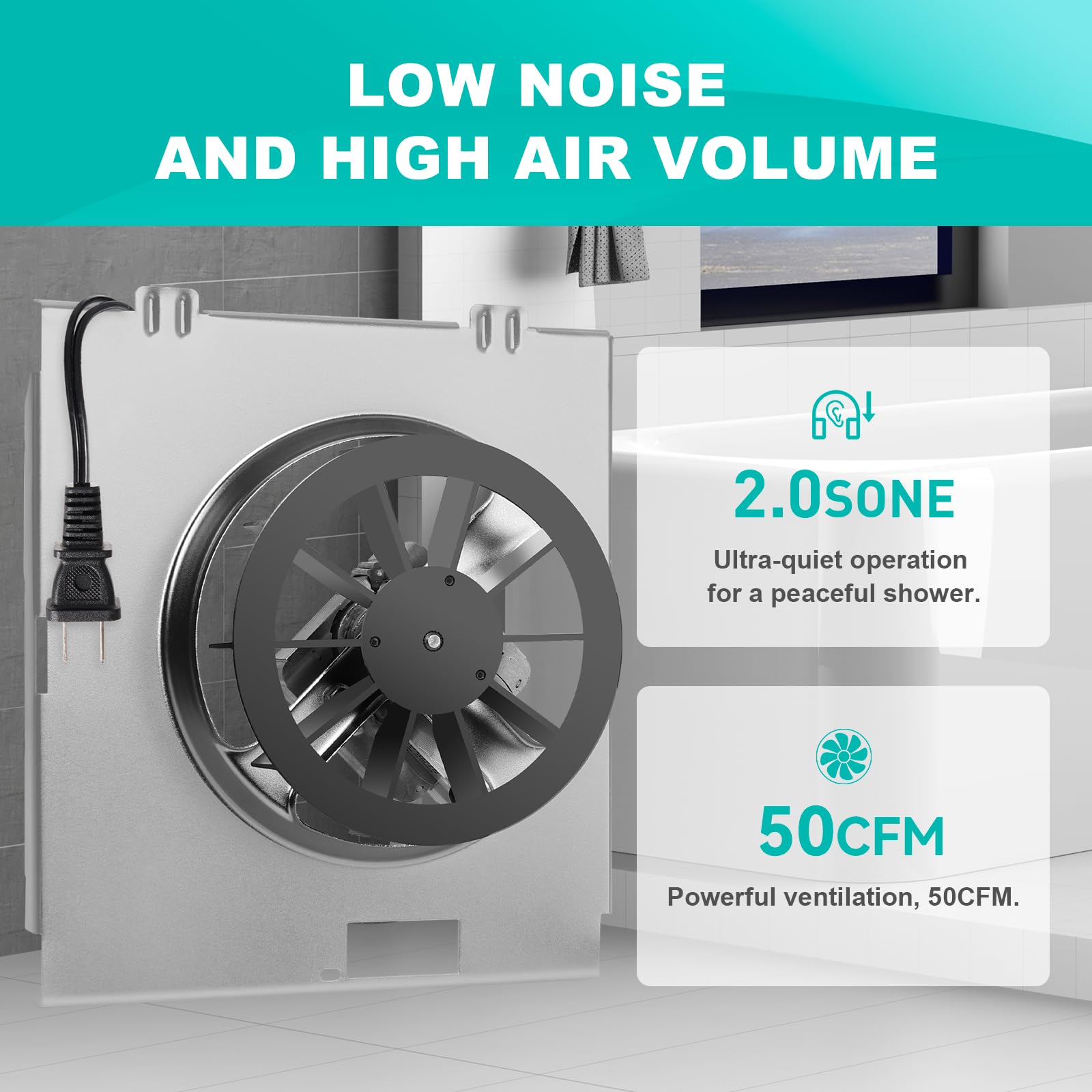 【Upgrade】 C350BN B Unit 50CFM Fan, Compatible with Nutone 696N(695) B Unit, C-350C2/VC-307C2ND B, C-350/370A-A Units Only, VC305C2N, VC305AN, 690-A, 696NC Bathroom Fan, 2.0 Sone,8