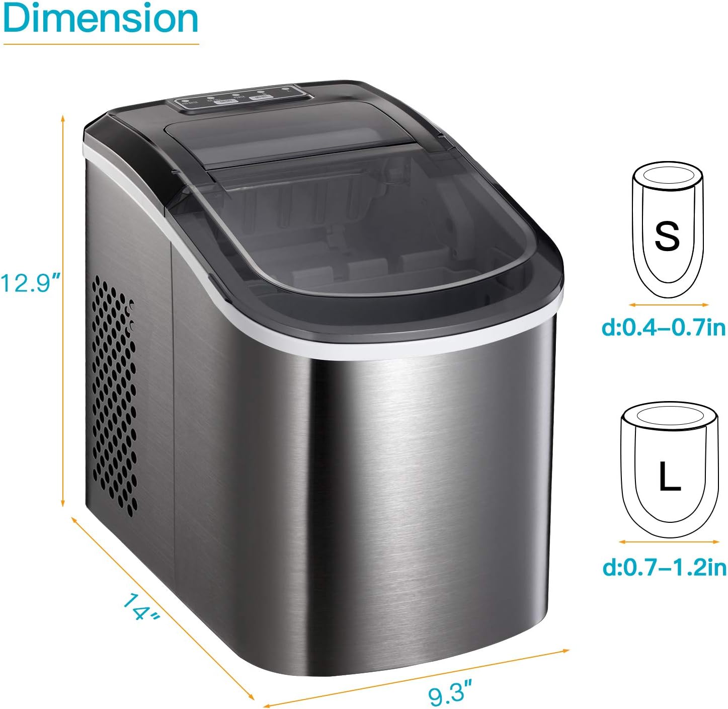 Amazon Com Portable Automatic Ice Maker Stainless Steel
