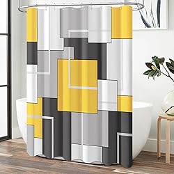 BTTN 78 Inches Long Shower Curtain, Tall Geometric