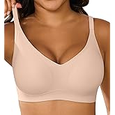Xcutting Women's Supportive Wireless Jelly Bras for Women Seamless Comfort, Full Coverage, No Underwire, T-Shirt Women Bras