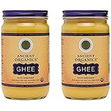 Ancient Organics Ghee, Organic Grass Fed Ghee Butter – Gluten Free Ghee, Clarified Butter, Vitamins & Omegas, Lactose Reduced