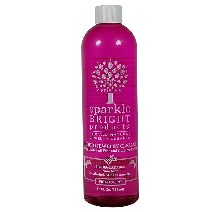 Sparkle Bright AllNatural Liquid Jewelry Cleaner 12oz. Refill Bottle