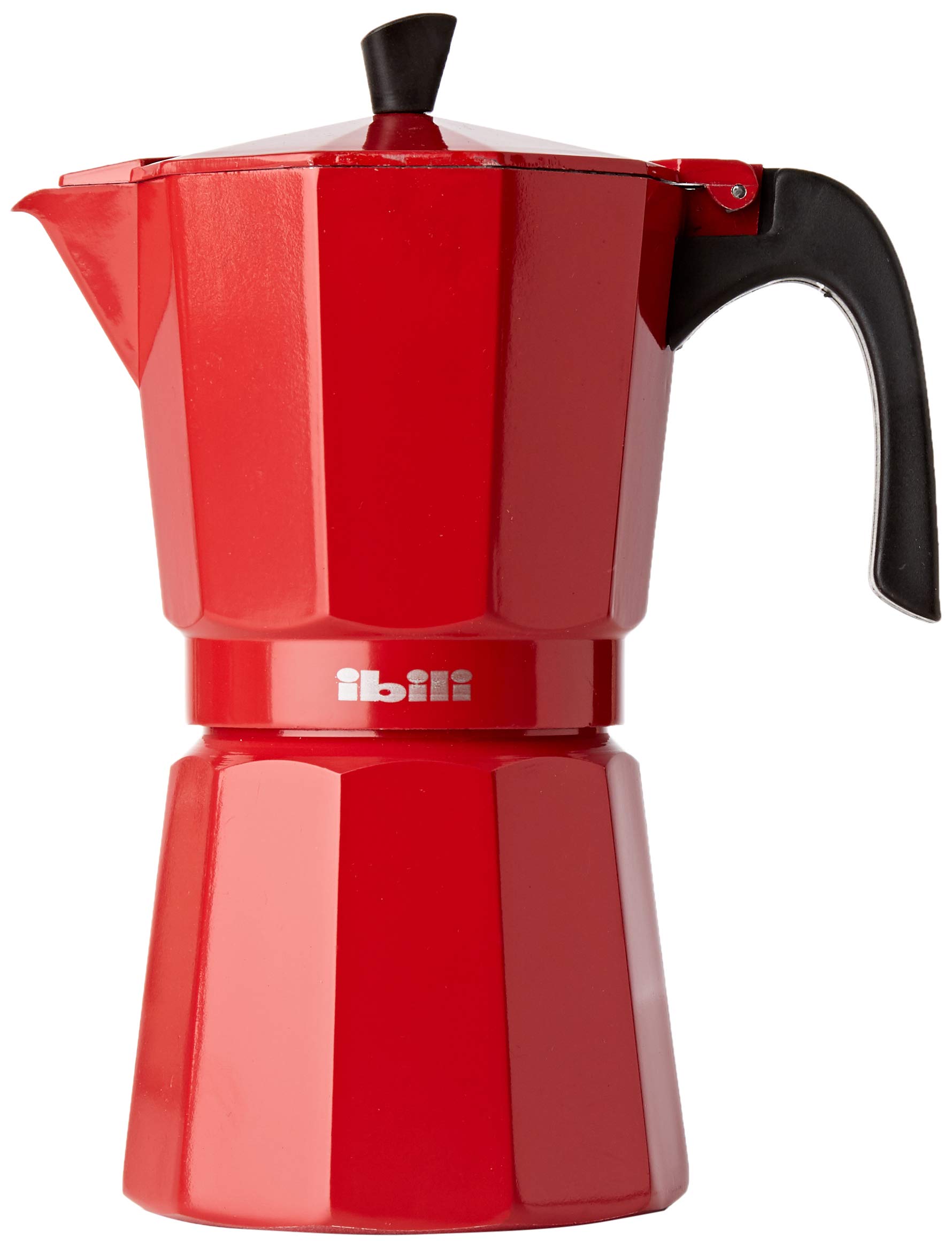 IBILI Bahia Express Moka Pot, Red, 9 Cups, 450 ml, Aluminium