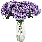 ICBOX 4PCS Real Touch Purple Hydrangea Artificial Flowers 21'' Large Latex Fake Hydrangea Flowers Faux Hydrangea with Stem for Wedding Home Table Centerpieces Indoor Baby Shower Decorations (Purple)