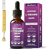 Liposomal L-Theanine with GABA Liquid Drops, Theanine 400 mg Supplement for Kids & Adults, with Magnesium Glycinate, Chamomile Flower, Vitamin E & B6, Stress Relief, zzZ & Relaxation Support, 2 FL OZ
