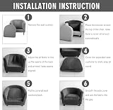 Topchances Tub Club Chair Cover Velvet Stretch Sofa Slipcover with Cushion view 3