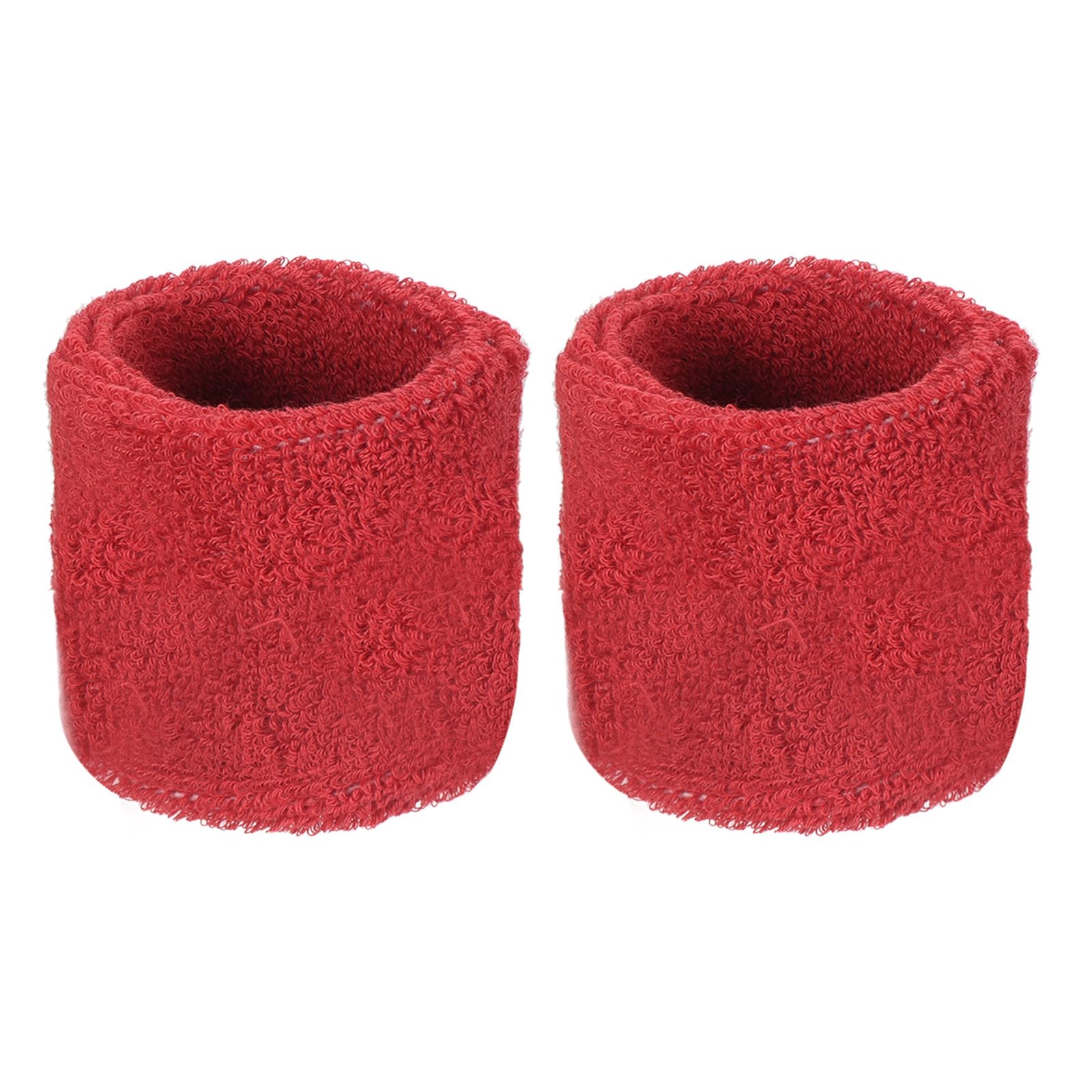 M METERXITY 2 Pack Wrist Brace - Elastic Air-Permeable Cotton Terry Cloth Sweatband, Apply to Tennis/Basketball/Running (8x5cm, Red)
