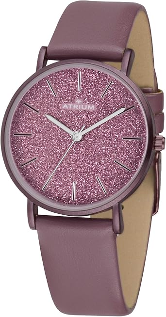 ATRIUM Reloj de pulsera para mujer con esfera rosa envejecido ...